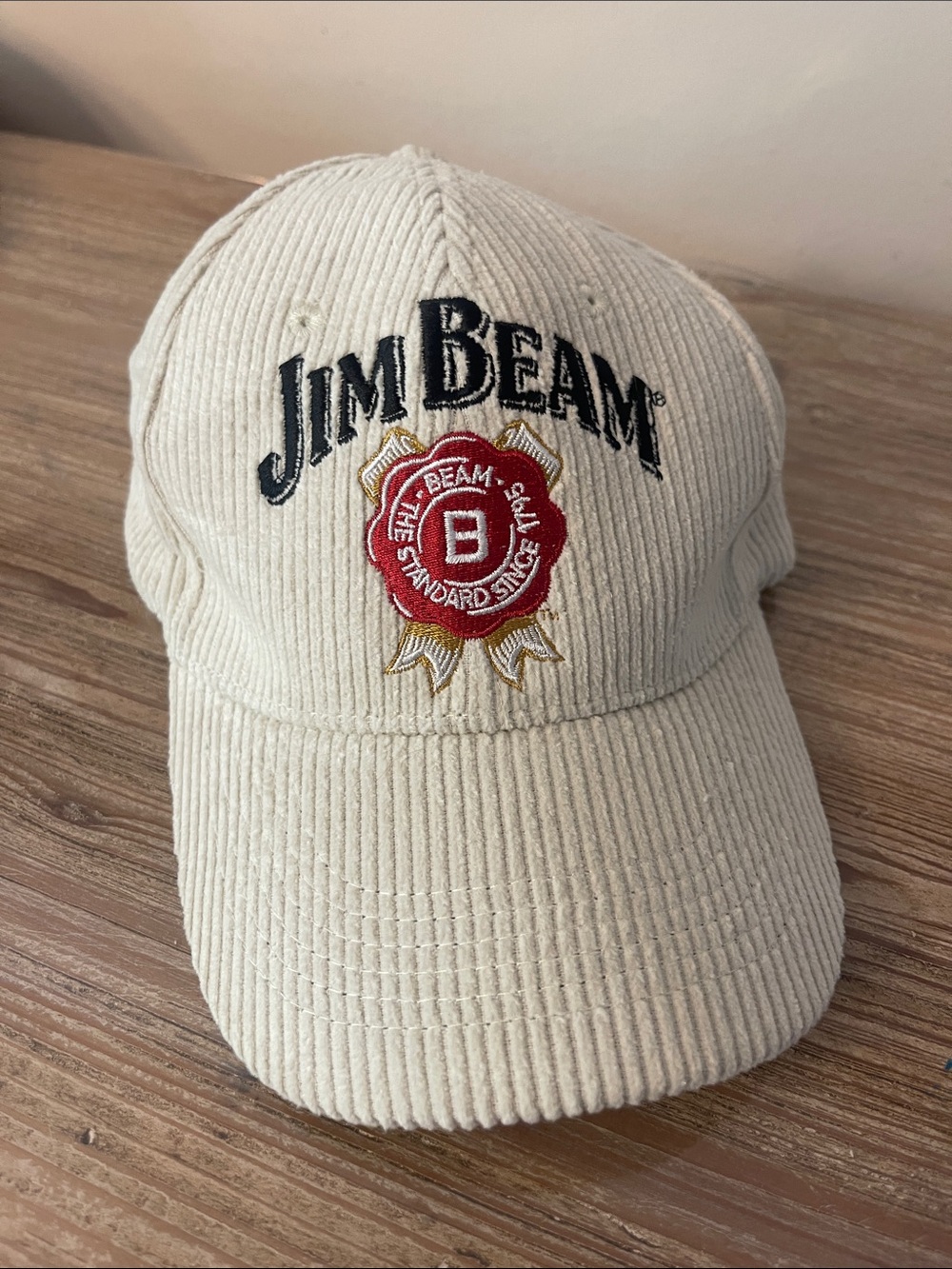 Jim Beam Cream Corduroy Baseball Cap